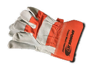 Sponge-Jet grijs met oranje gekleurde werkhandschoenen