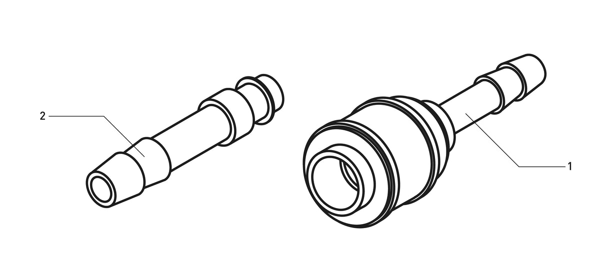 Schematische illustratie van de Contracor BAH Luchtslangkoppelingen met genummerde onderdelen voor duidelijke identificatie.